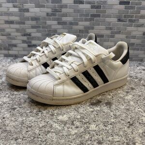 Adidas Classic White Sneakers with Black Stripes